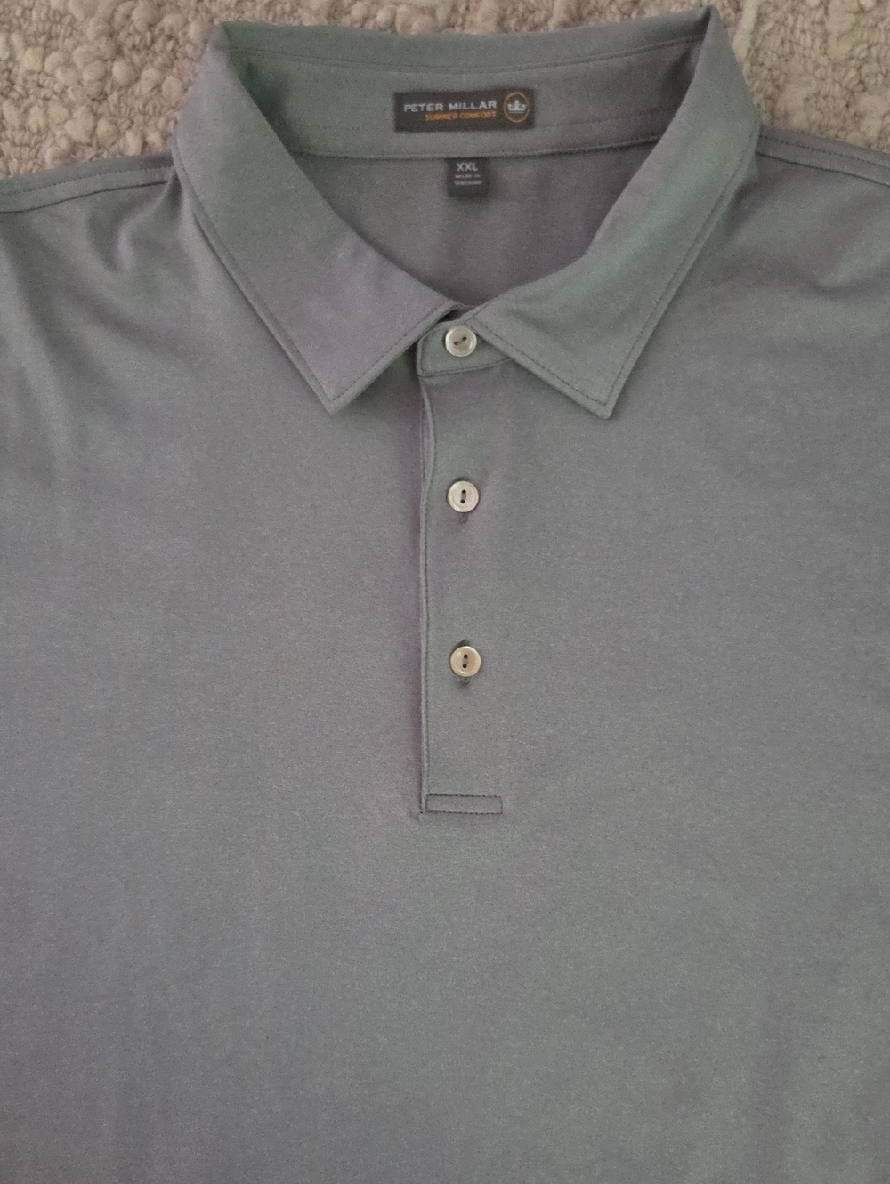 Peter Millar Summer Comfort Polo Shirt Taupe Solid Mens XXL/2XL
